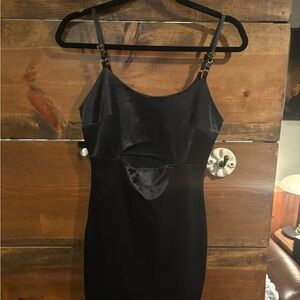 Inspired Hearts Black Dress with Cutout Design